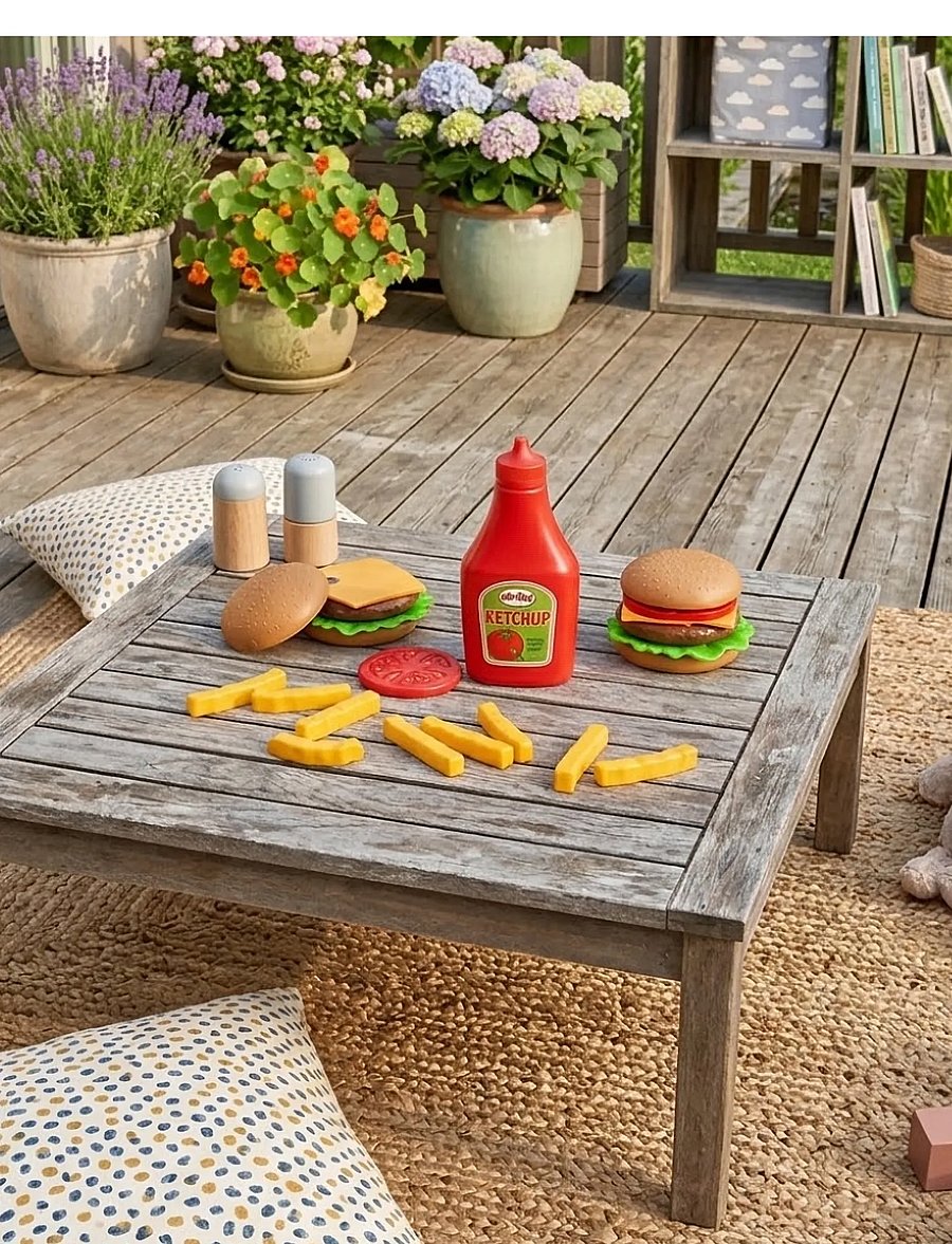 Dantoy - BURGER SET IN GIFT BOX - leksaksmat & leksakstårtor - brown, green, light orange, red, yellow - 3