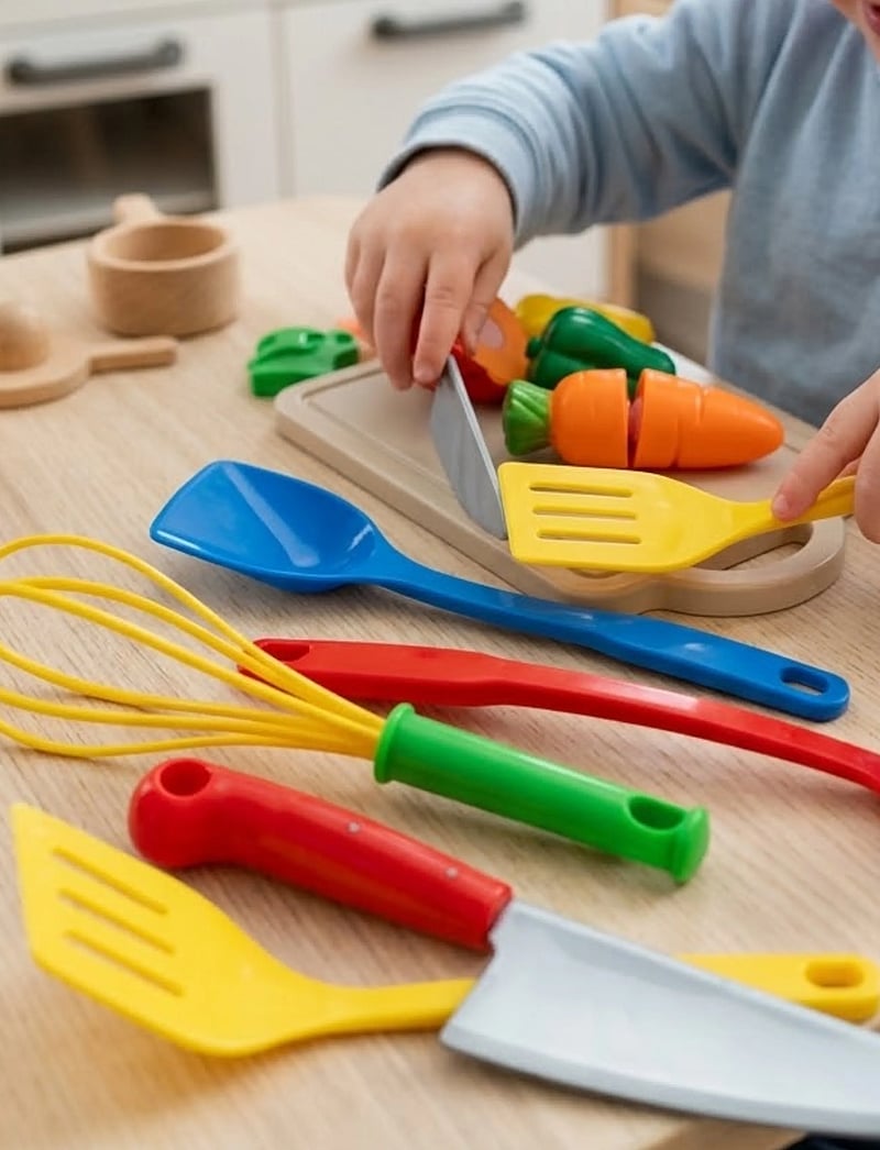 Dantoy - CLASSIC KITCHEN UTENSILS - leikfangaeldhús aukahlutir - blue, green, red, silver, yellow - 0