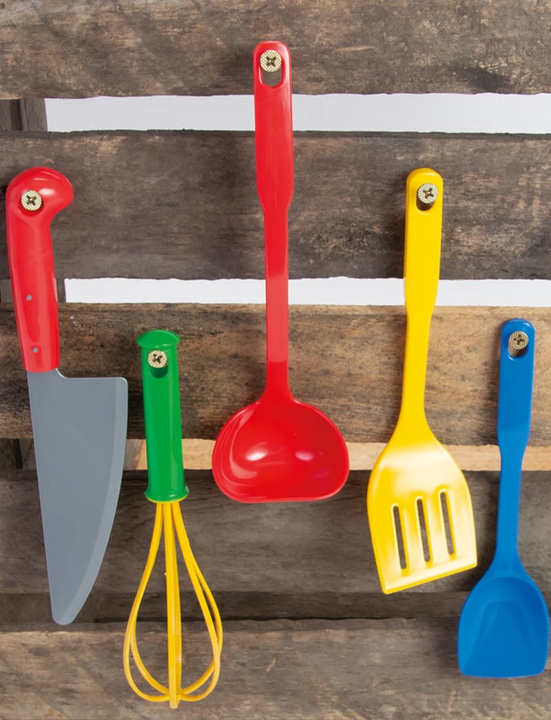Dantoy - CLASSIC KITCHEN UTENSILS - fylgihlutir fyrir leikfangaeldhús - blue, green, red, silver, yellow - 3