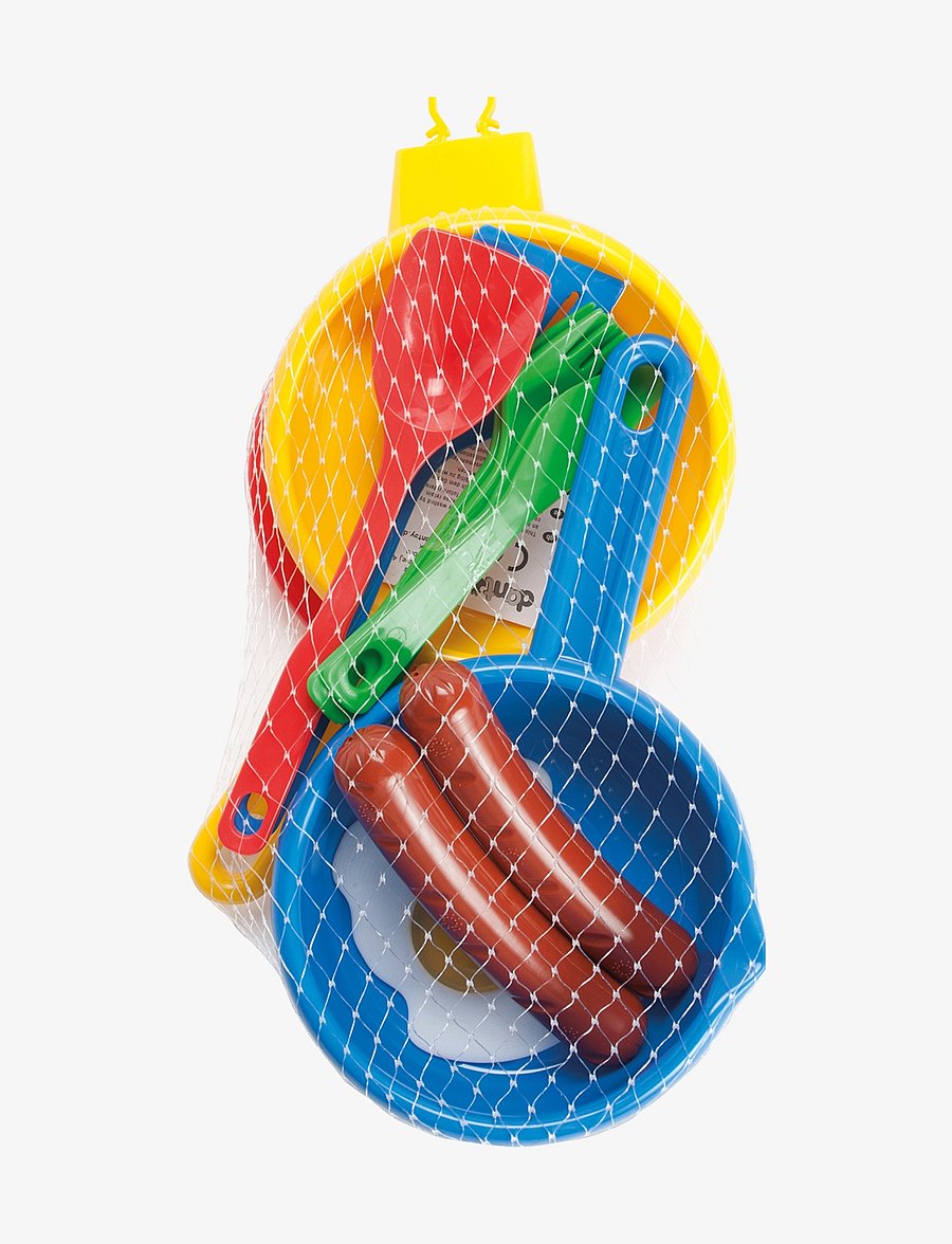 Dantoy - SAUSAGE SET IN NET 13 PC - aliments et gâteaux pour jouer - red, blue, green, yellow, white, brown - 2