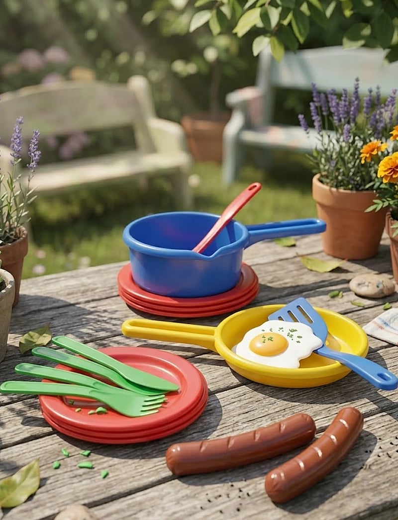 Dantoy - SAUSAGE SET IN NET 13 PC - leikkiruoka & -kakut - red, blue, green, yellow, white, brown - 5