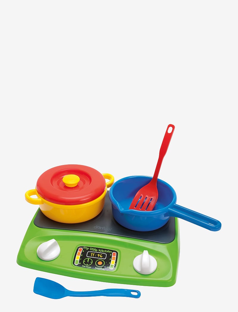 Dantoy - COOK & SERVE SET IN NET 6 PCS - tillbehör till leksakskök - green, blue, yellow, red - 0
