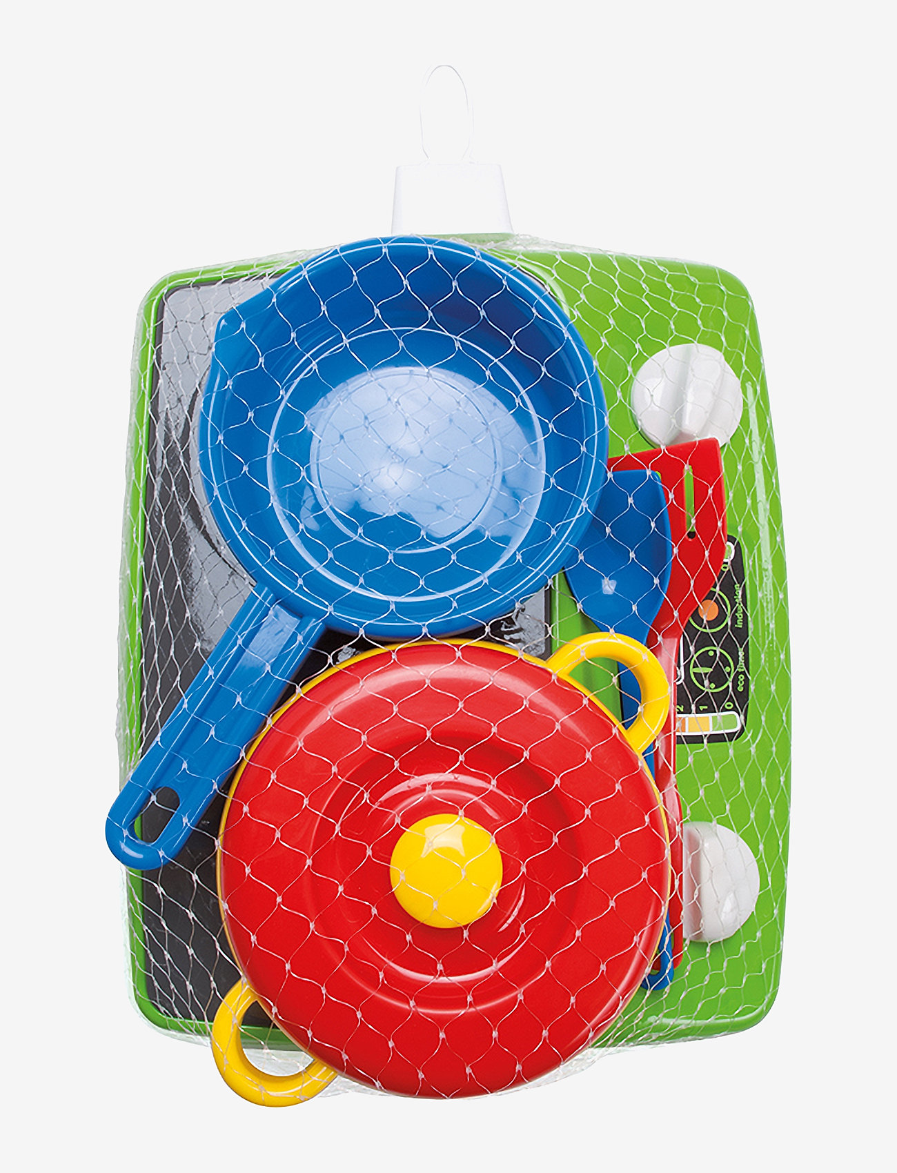 Dantoy - COOK & SERVE SET IN NET 6 PCS - tilbehør til legekøkkener - green, blue, yellow, red - 1