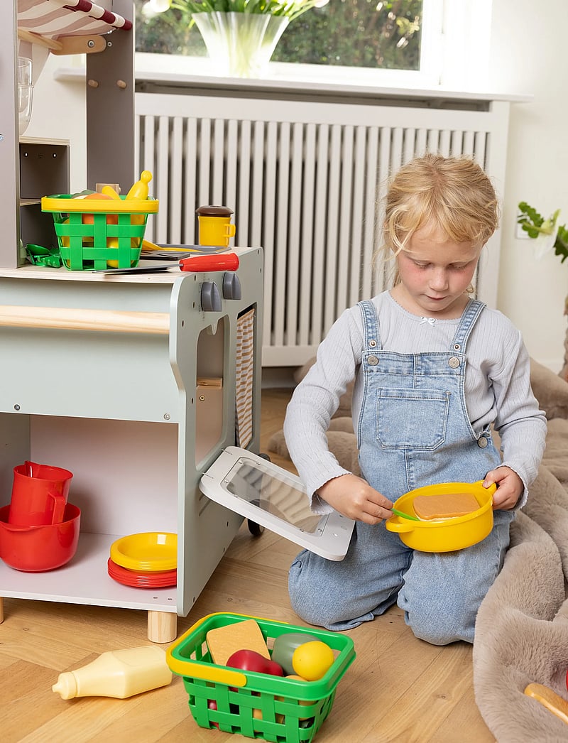 Dantoy - COOK & SERVE SET IN NET 6 PCS - toy kitchen accessories - green, blue, yellow, red - 4