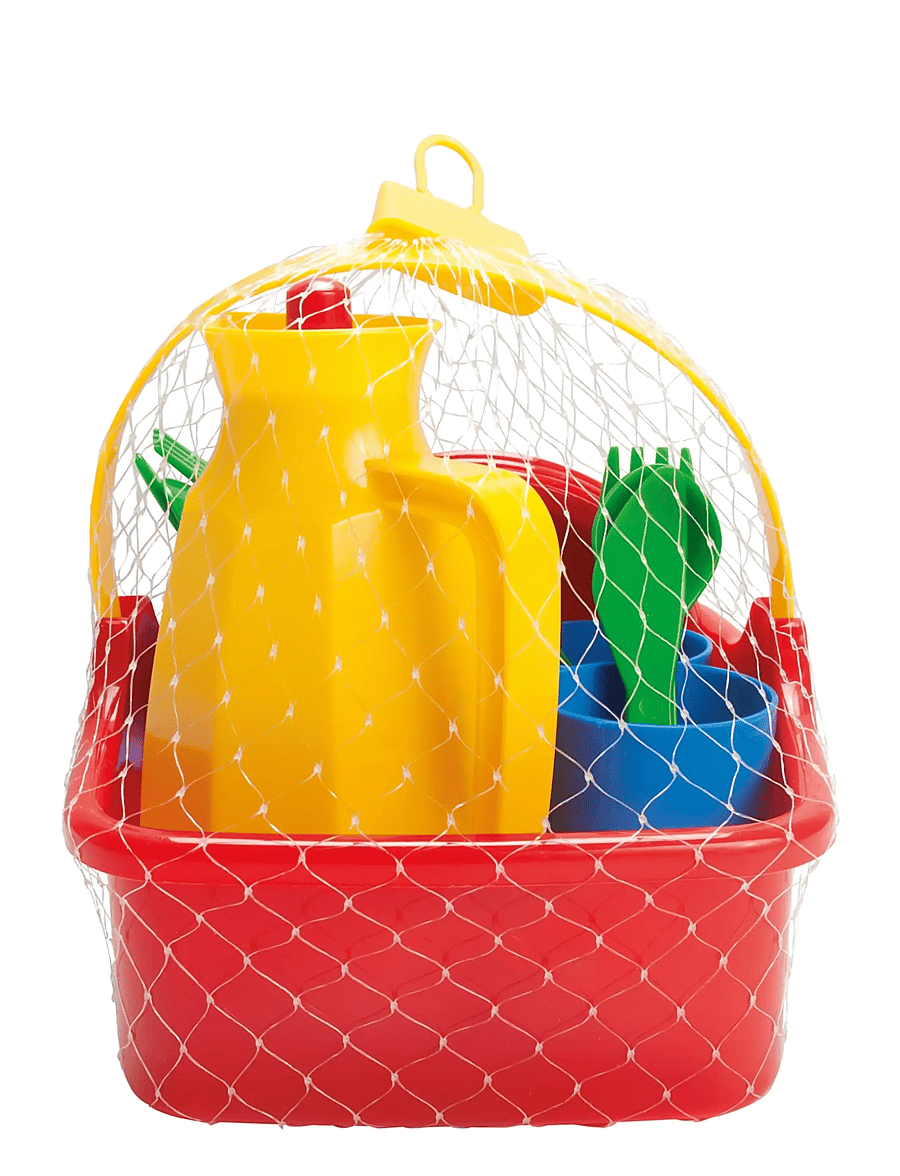 Dantoy - PICNIC SET IN NET 18 PCS - zabawkowe akcesoria kuchenne - red, blue, yellow, green - 2