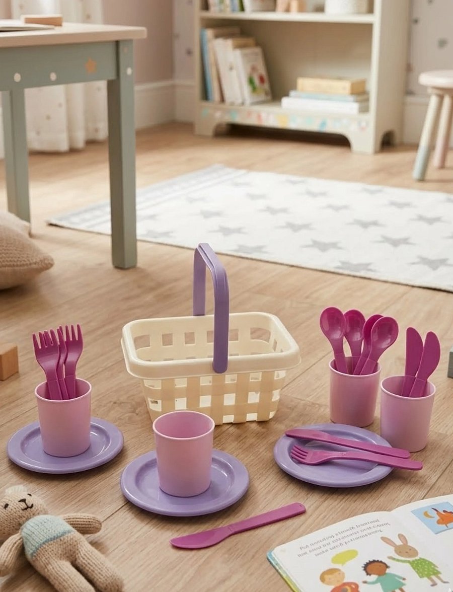 Dantoy - MLP PICNIC SET IN NET - accessoires de cuisine pour enfants - pink, lilac, white, grey - 0