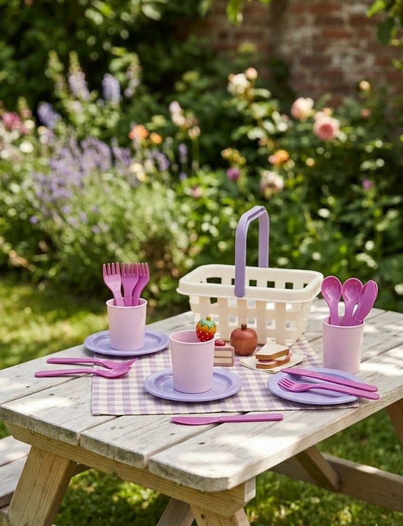 Dantoy - MLP PICNIC SET IN NET - leikkikeittiön tarvikkeet - pink, lilac, white, grey - 4