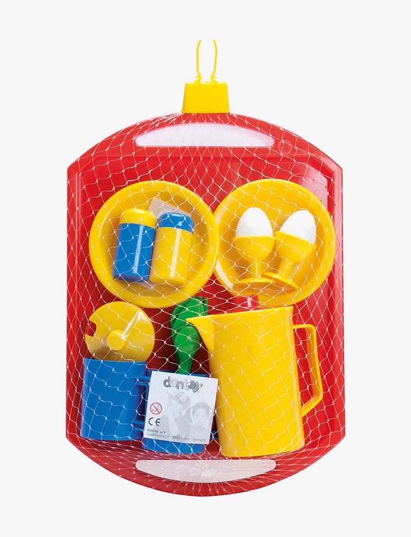 Dantoy - BREAKFAST SET ON TRAY IN NET 23 PCS - kaffesæt & tesæt - green, red, yellow, blue - 1