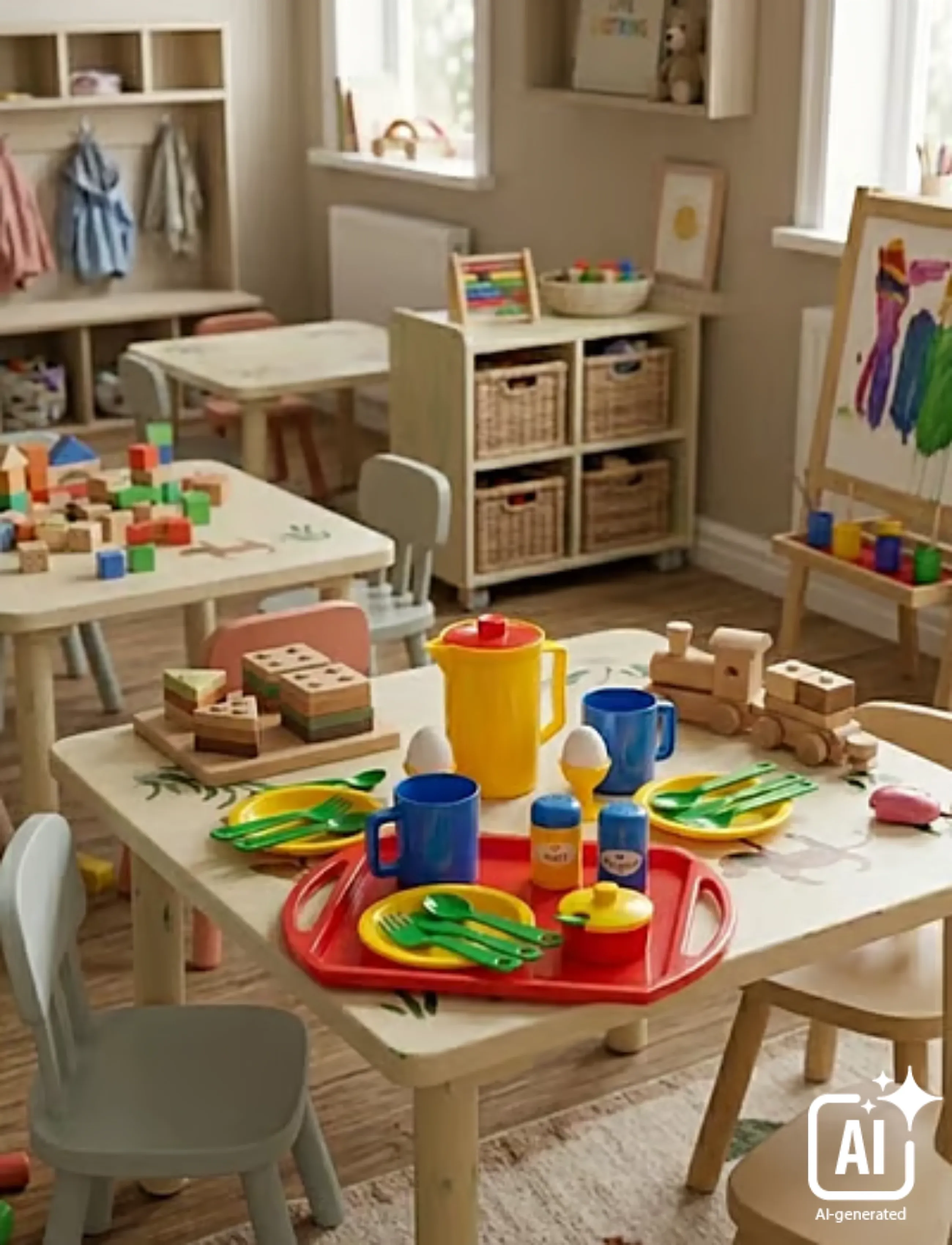 Dantoy Breakfast Set On Tray In Net 23 Pcs, Børn, Coffee & Tea Sæt, Multi/mønstret, Str: ONE SIZE
