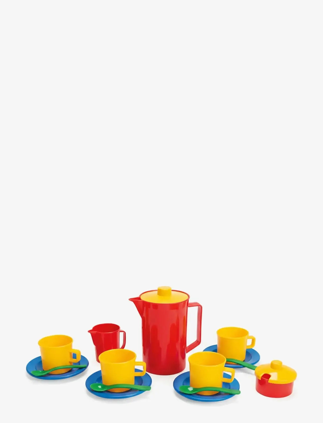Dantoy COFFEE SET IN NET 17 PCS - Legekøkkener & Tilbehør - GREEN, BLUE, YELLOW, RED / multi