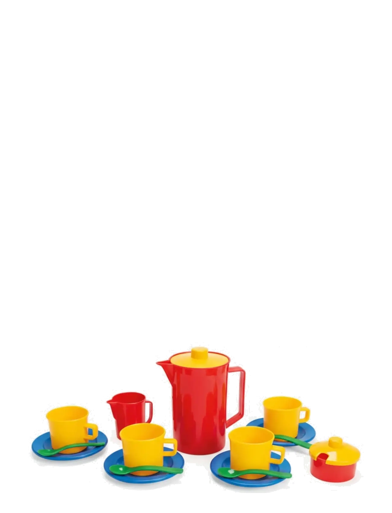 Dantoy COFFEE SET IN NET 17 PCS - Leikfangaeldhús & aukahlutir - GREEN, BLUE, YELLOW, RED / multi