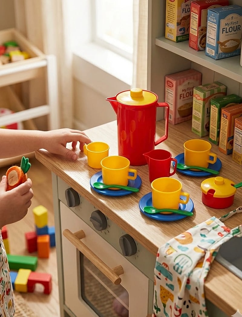 Dantoy - COFFEE SET IN NET 17 PCS - coffee & tea sets - green, blue, yellow, red - 0