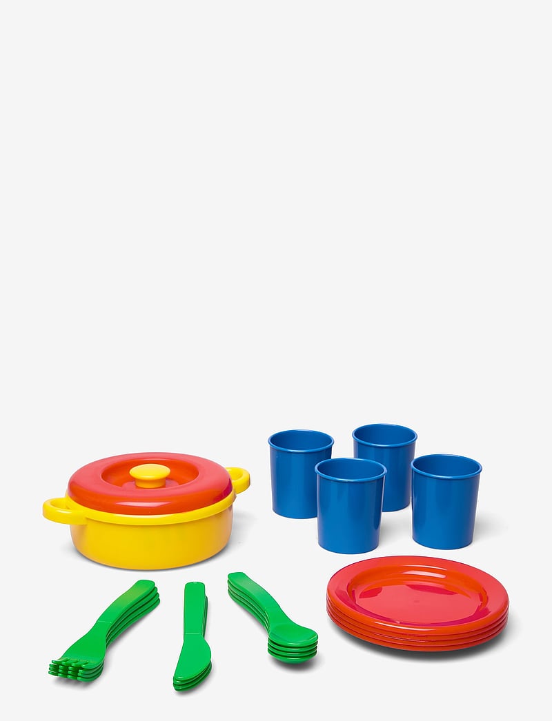 Dantoy - DINNER SET IN NET 22 PCS - tillbehör till leksakskök - red, blue, yellow, green - 1