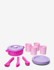 Dantoy - MY LITTLE P. DINNER SET IN NET 22 PCS - tilbehør til lekekjøkken - pink, white, red, purple - 0