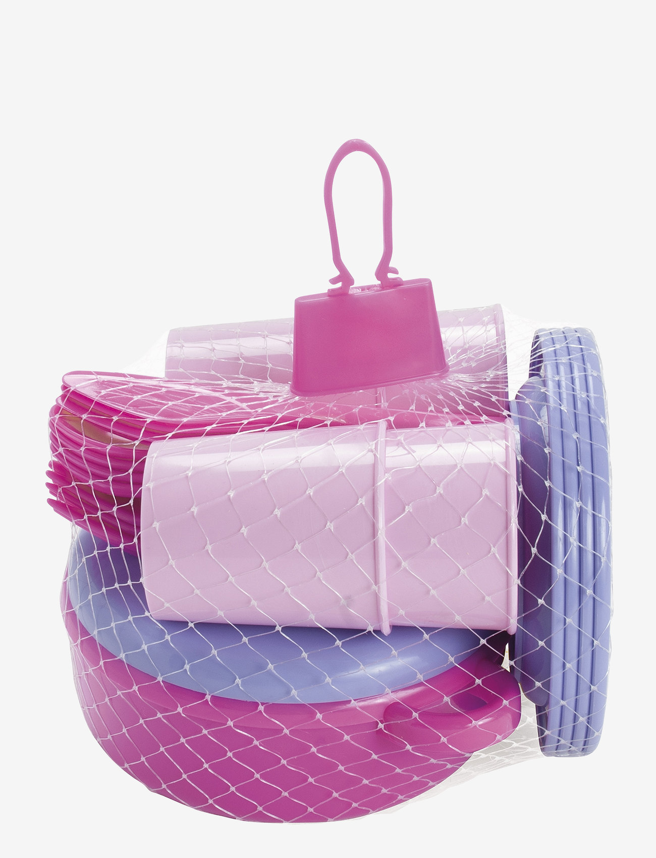 Dantoy - MY LITTLE P. DINNER SET IN NET 22 PCS - tilbehør til legekøkkener - pink, white, red, purple - 1