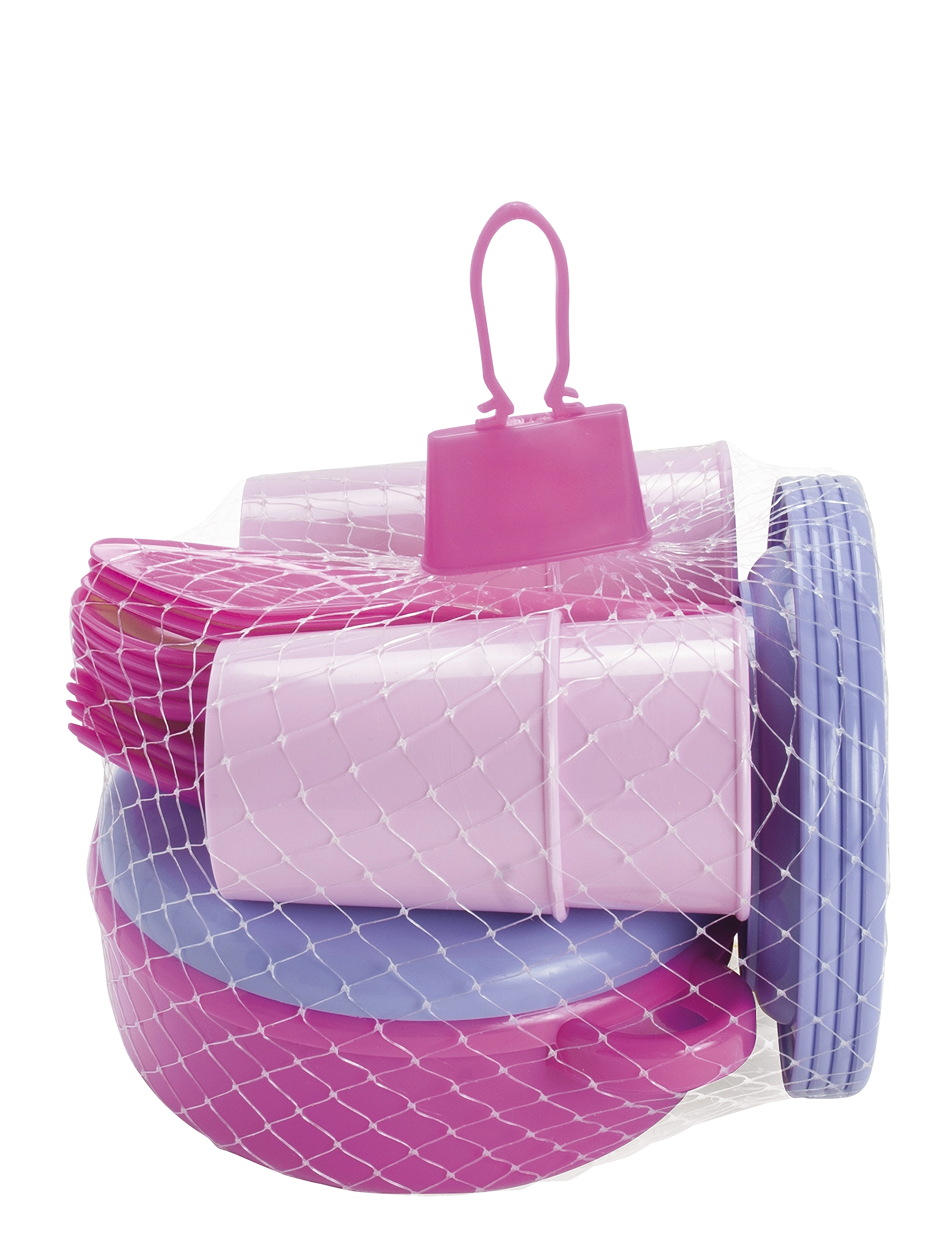 Dantoy - MY LITTLE P. DINNER SET IN NET 22 PCS - tilbehør til legekøkkener - pink, white, red, purple - 2