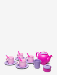 Dantoy - MY LITTLE P. TEA SET IN NET 17 PCS - kaffesæt & tesæt - pink, white, red, purple - 0