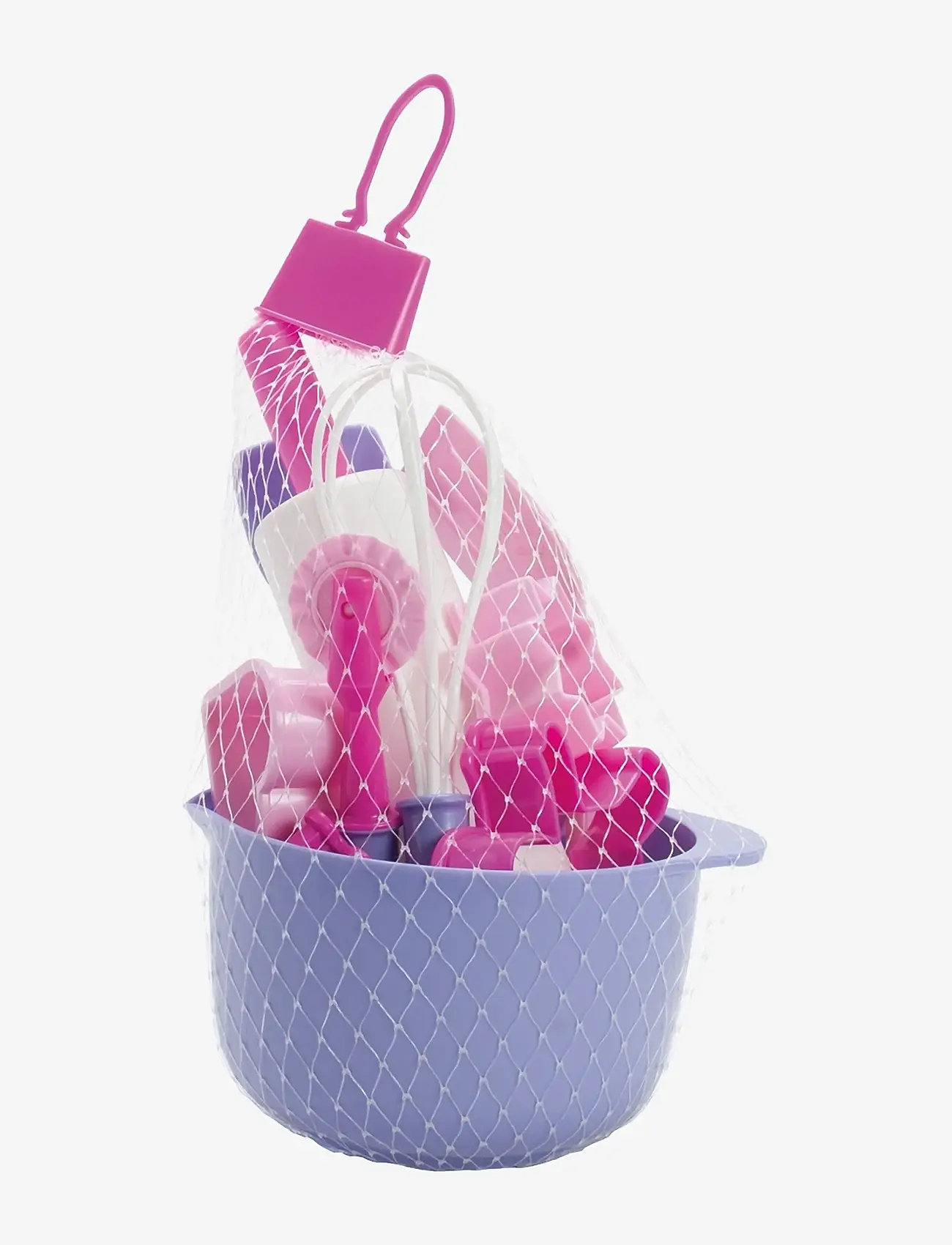Dantoy - MY LITTLE P. BAKING SET IN NET 12 PCS - tillbehör till leksakskök - pink, white, red, purple - 1