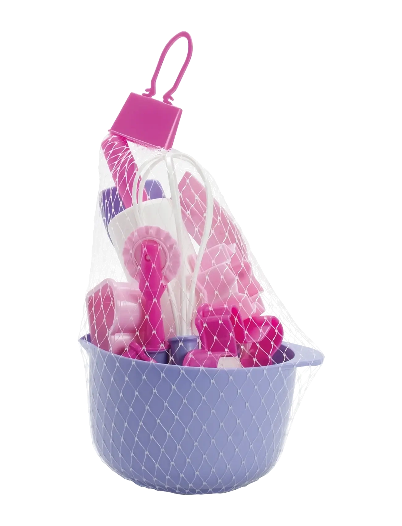 Dantoy - MY LITTLE P. BAKING SET IN NET 12 PCS - zabawkowe akcesoria kuchenne - pink, white, red, purple - 2
