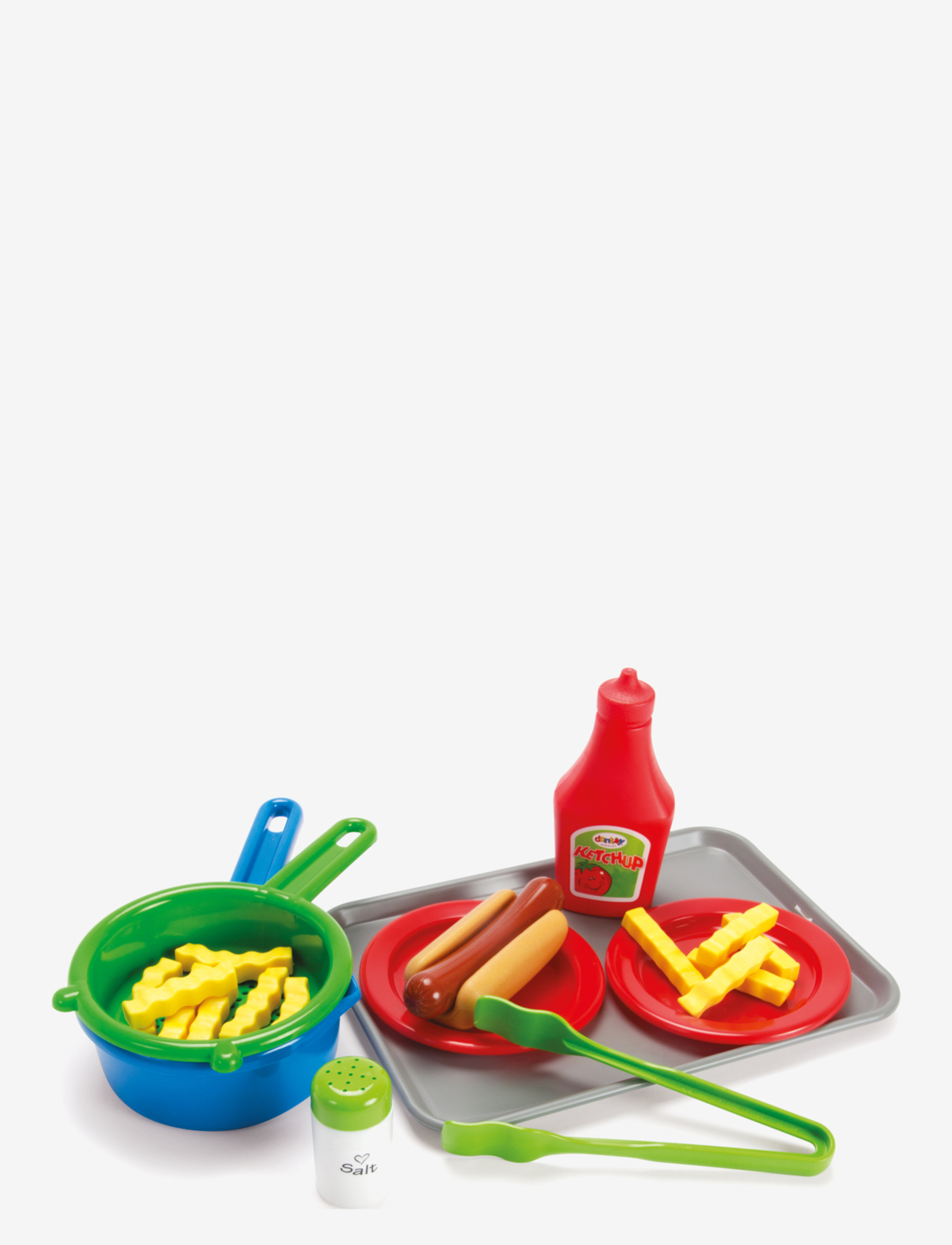 Dantoy HOTDOG SET ON TRAY 22 PCS - Legetøj - GREEN, RED, YELLOW, BLUE / multi