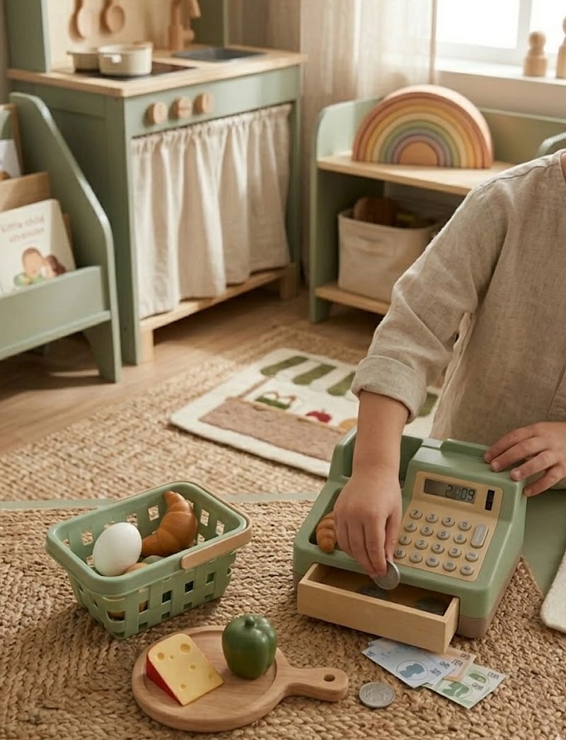 Dantoy - GG CASH REGISTER SET BOX - electronic & media - blood orange, dark brown, dark green, dust brown, gray, green, light yellow, warm gray, white - 5