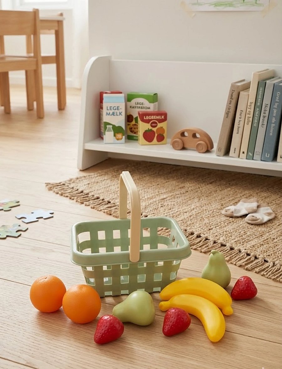 Dantoy - green garden fruit basket - legemad & legekager - green, yellow, red, green, orange, beige - 5