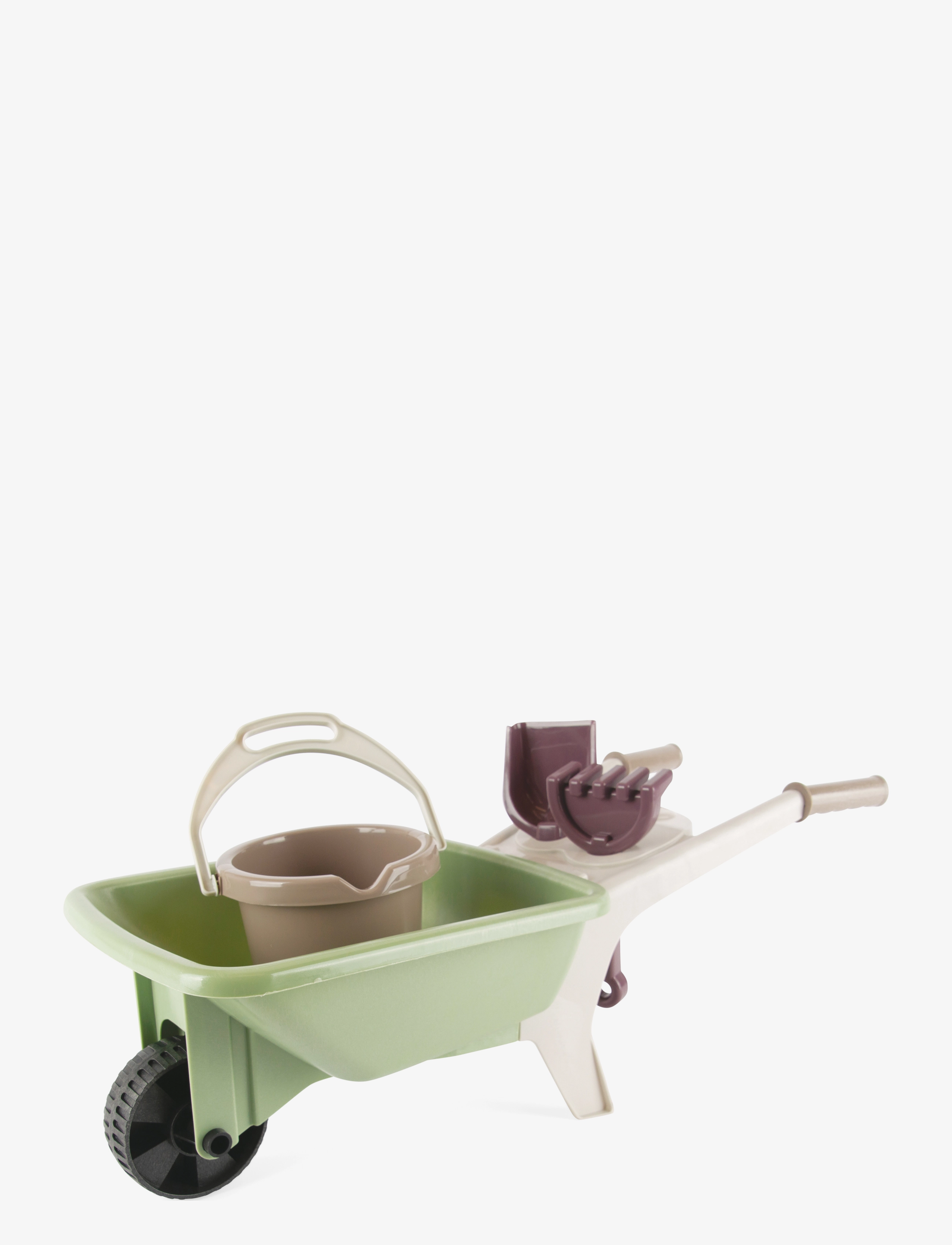 Dantoy - green garden wheelbarrow set -plastic wheels - kesälöytöjä - green - 0