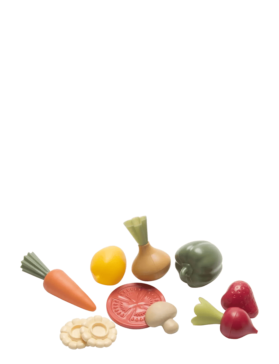 Dantoy - GREEN GARDEN FRUIT & VEGETABLES IN NET 10 PCS - mängutoit ja -koogid - varying - 0