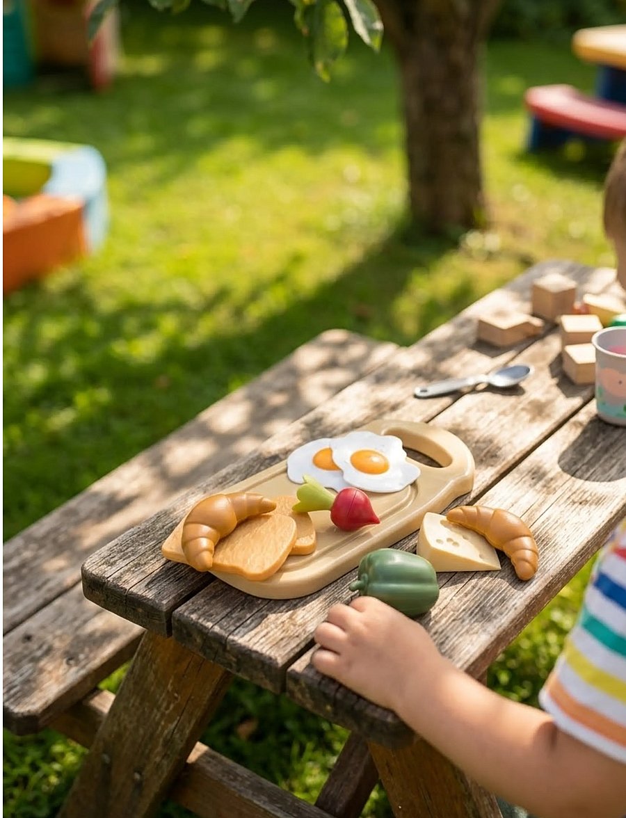Dantoy - GREEN GARDEN BREAKFAST PLATTER IN NET 10 PCS - legemad & legekager - varying - 0