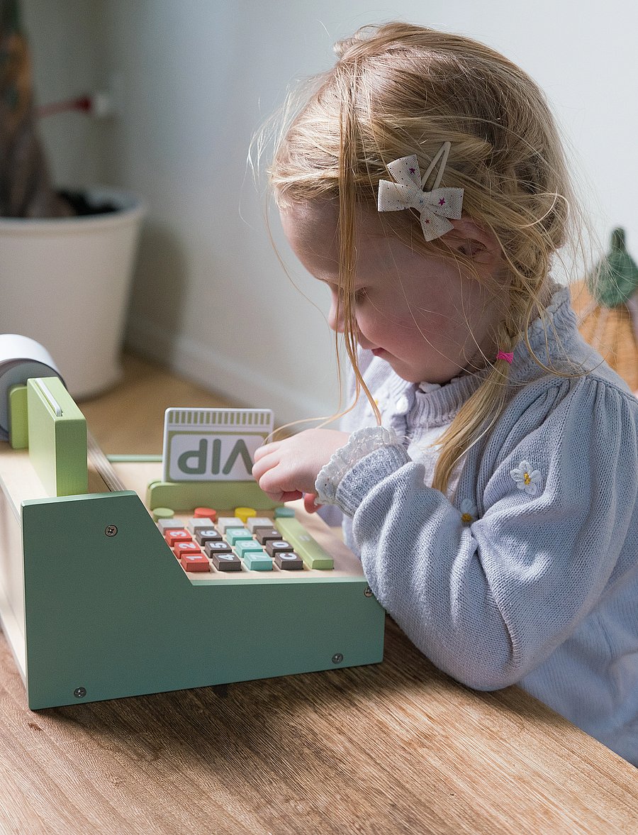 Dantoy - CASH REGISTER WOOD IN GIFT BOX 33 PARTS - spielzeugmarktstand - mixed colours - 3