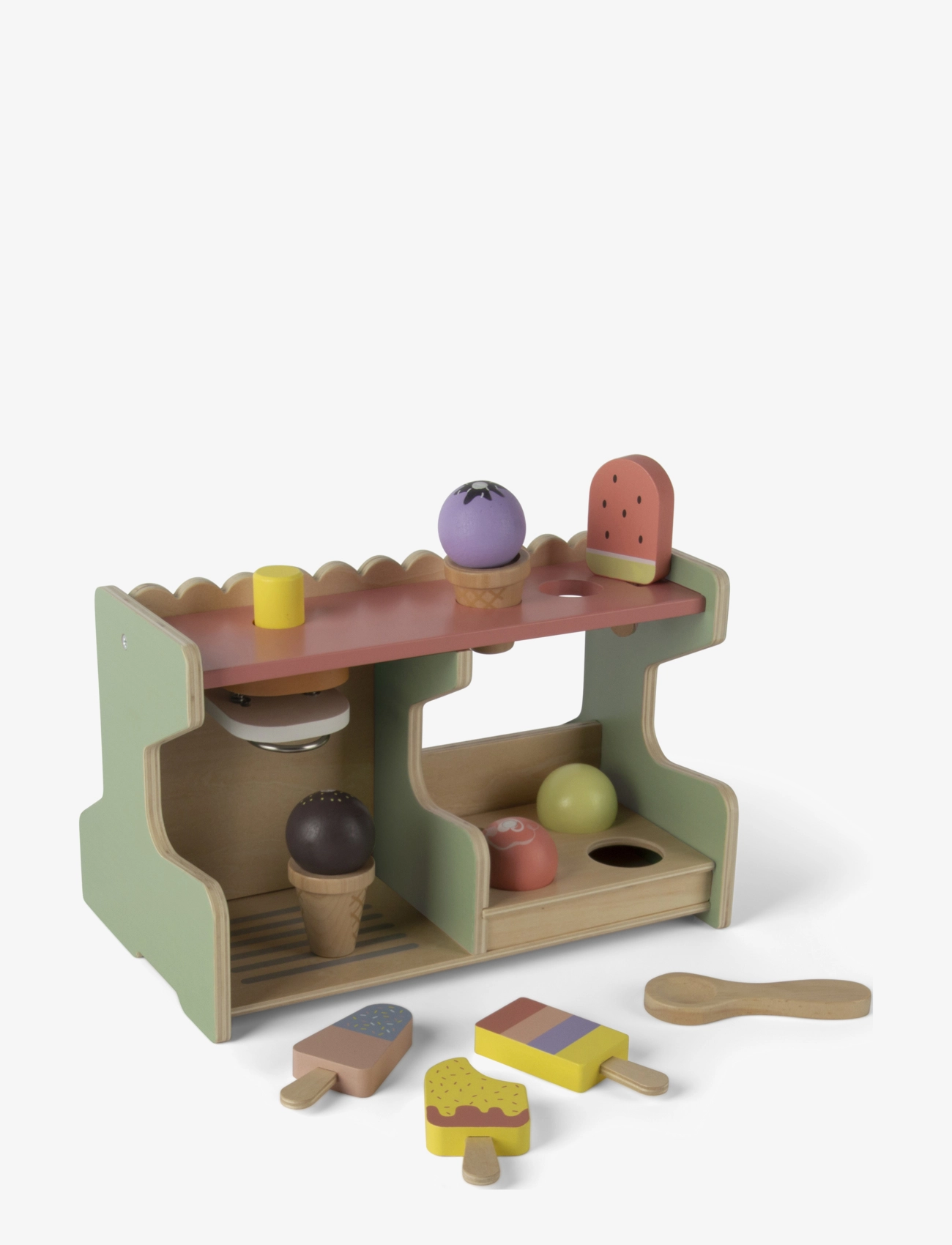 ICE CREAM SHOP WOOD IN GIFT BOX 12 PARTS - MIXED COLOURS