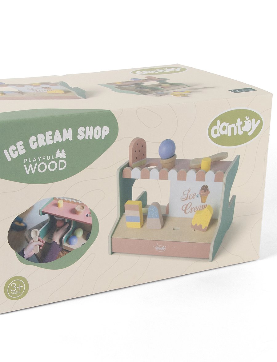 Dantoy - ICE CREAM SHOP WOOD IN GIFT BOX 12 PARTS - aliments et gâteaux pour jouer - mixed colours - 0