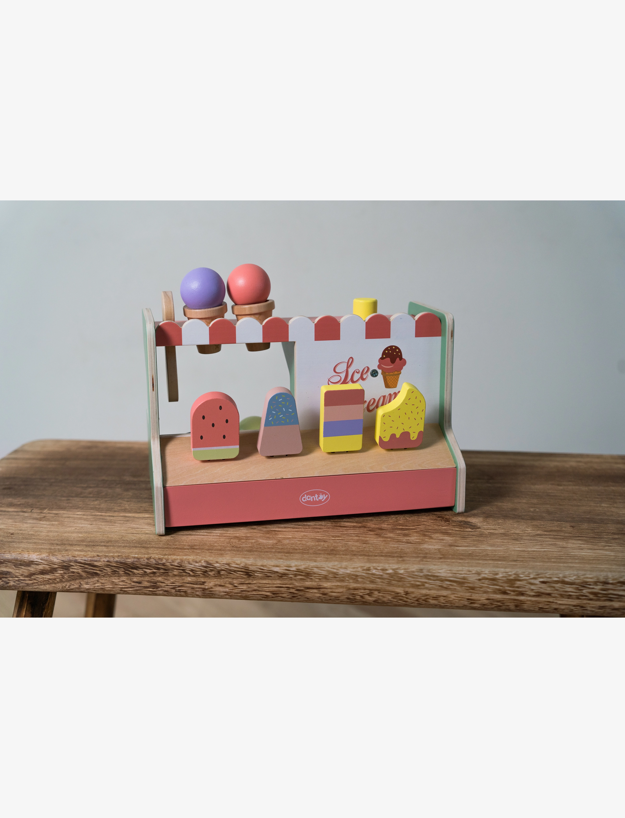 Dantoy - ICE CREAM SHOP WOOD IN GIFT BOX 12 PARTS - aliments et gâteaux pour jouer - mixed colours - 3