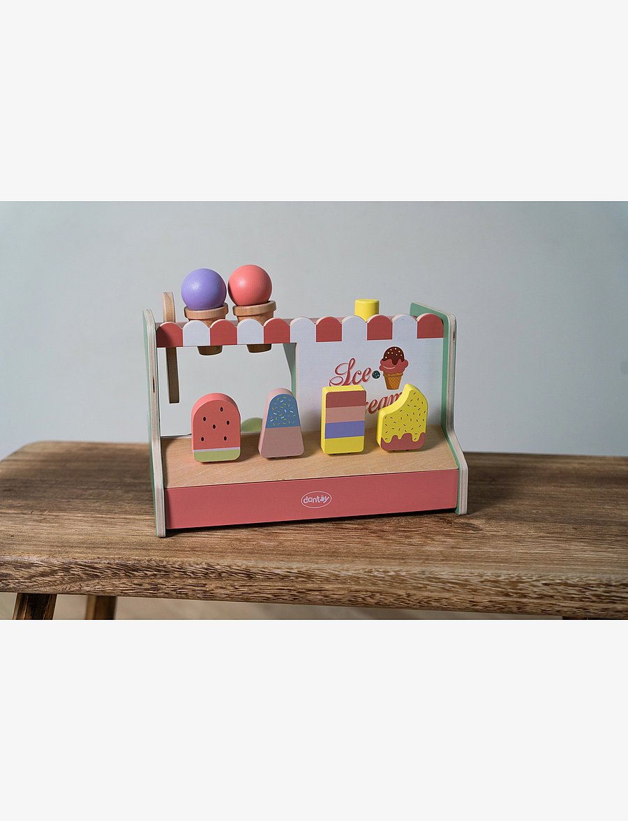 Dantoy - ICE CREAM SHOP WOOD IN GIFT BOX 12 PARTS - aliments et gâteaux pour jouer - mixed colours - 3