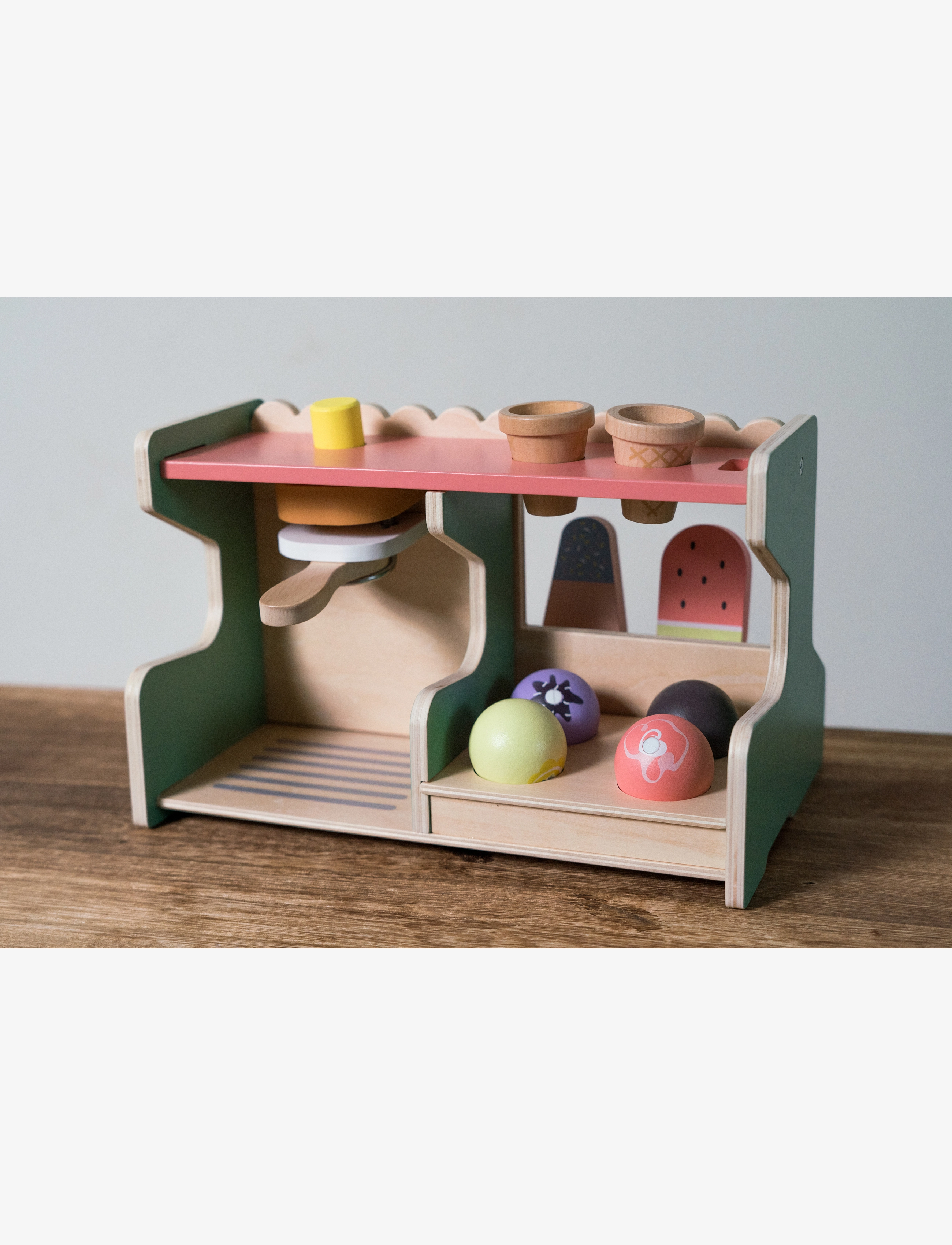 Dantoy - ICE CREAM SHOP WOOD IN GIFT BOX 12 PARTS - aliments et gâteaux pour jouer - mixed colours - 4