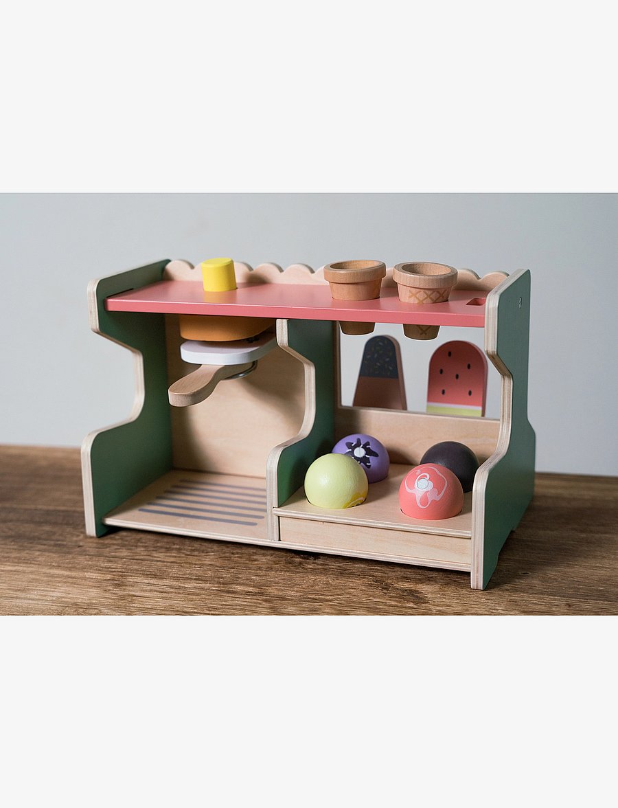 Dantoy - ICE CREAM SHOP WOOD IN GIFT BOX 12 PARTS - aliments et gâteaux pour jouer - mixed colours - 4