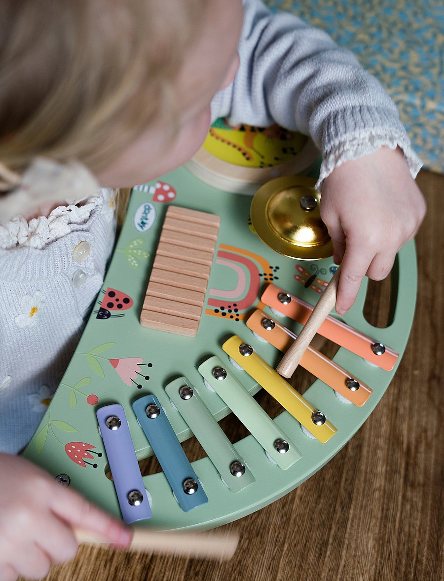 Dantoy - MUSIC STATION WOOD IN GIFT BOX 4 PARTS - jouets - mixed colours - 3