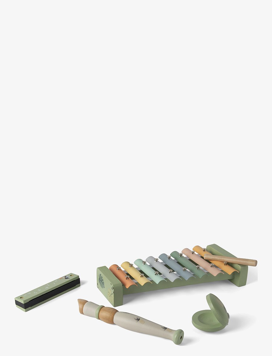 Dantoy - MULTI MUSIC SET WOODEN IN GIFT BOX 5 PARTS - jouets - mixed colours - 1