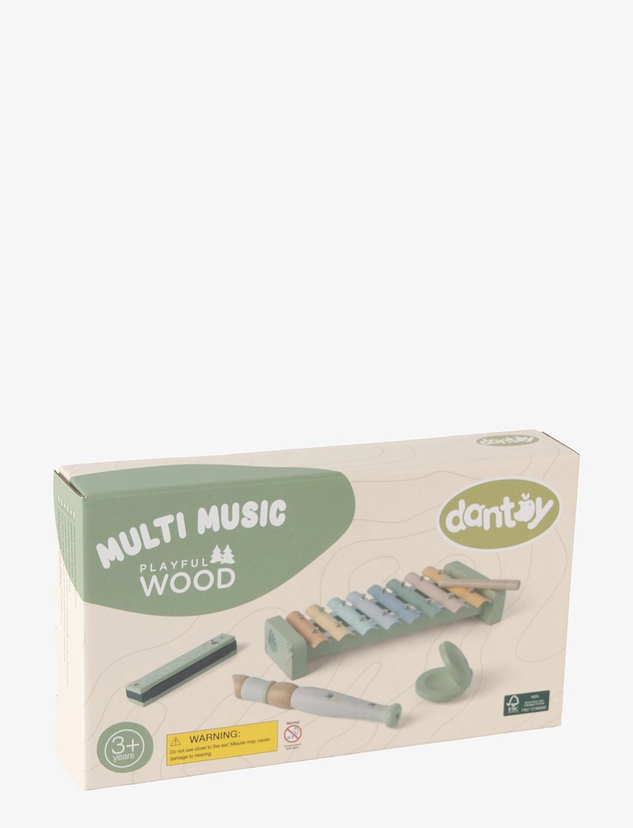 Dantoy - MULTI MUSIC SET WOODEN IN GIFT BOX 5 PARTS - jouets - mixed colours - 2