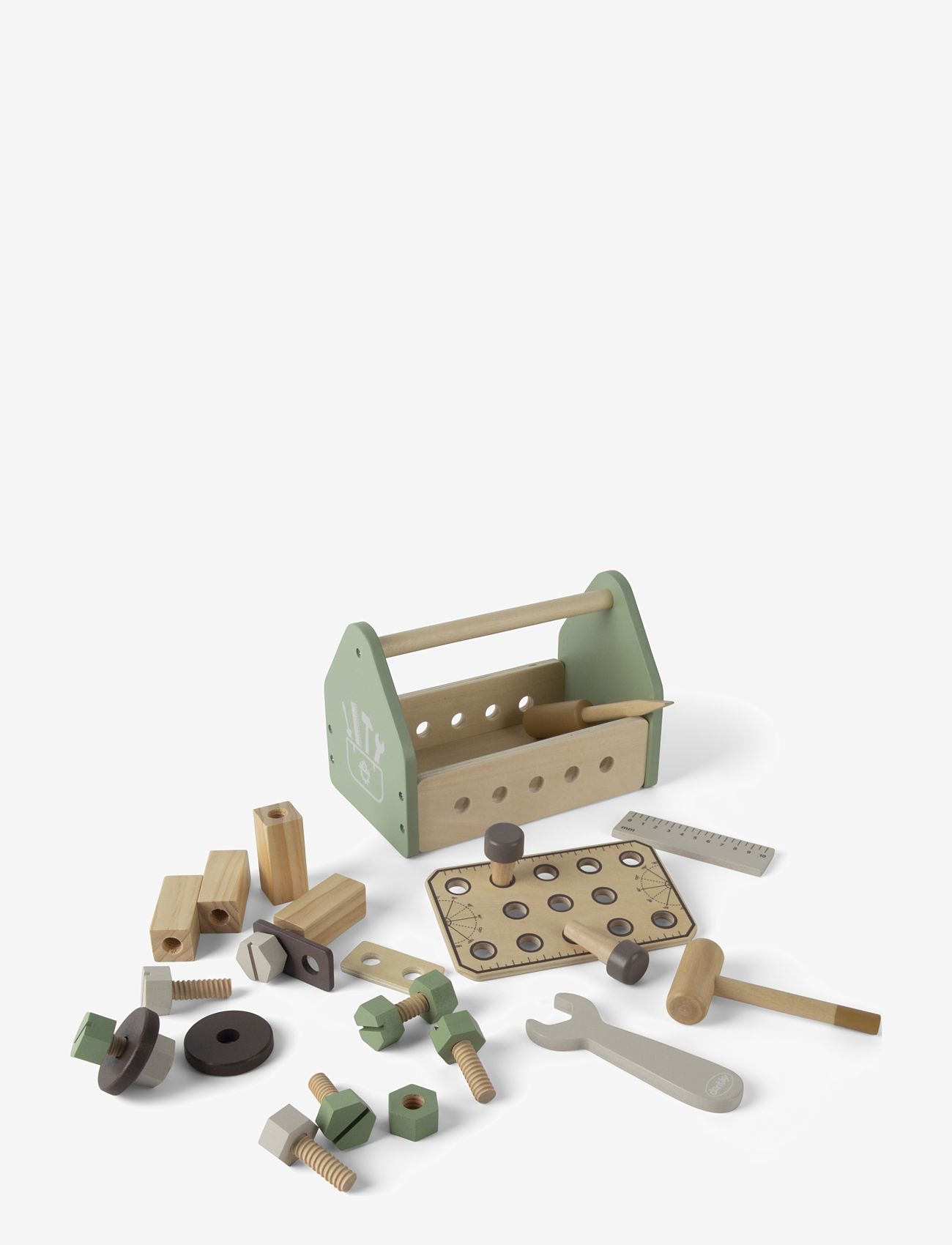 Dantoy - TOOL BOX WOOD IN GIFT BOX 26 PARTS - legetøjsværktøj - mixed colours - 1