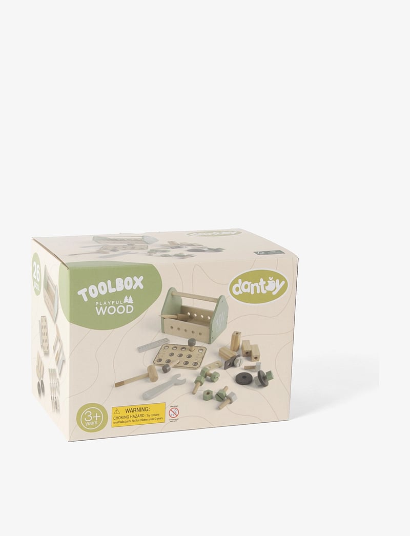 Dantoy - TOOL BOX WOOD IN GIFT BOX 26 PARTS - legetøjsværktøj - mixed colours - 2