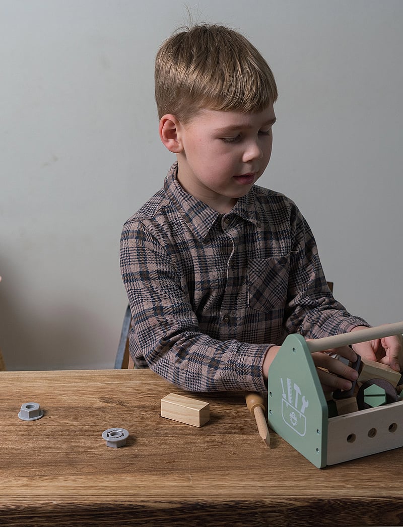 Dantoy - TOOL BOX WOOD IN GIFT BOX 26 PARTS - legetøjsværktøj - mixed colours - 0