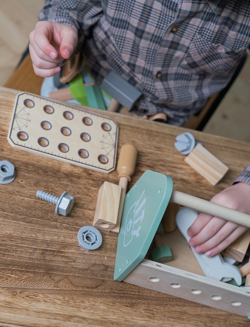 Dantoy - TOOL BOX WOOD IN GIFT BOX 26 PARTS - legetøjsværktøj - mixed colours - 3