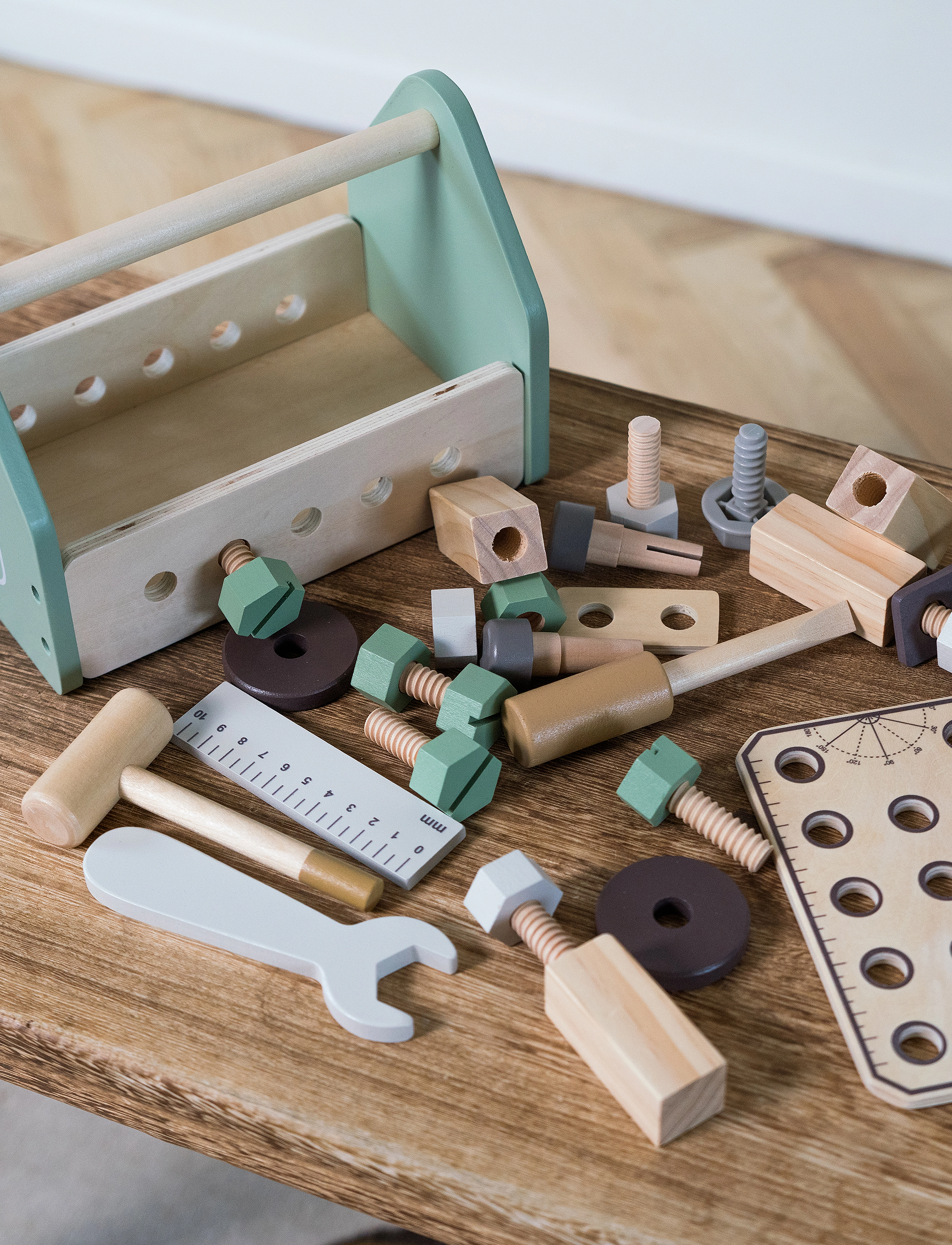 Dantoy - TOOL BOX WOOD IN GIFT BOX 26 PARTS - lelutyökalut - mixed colours - 4