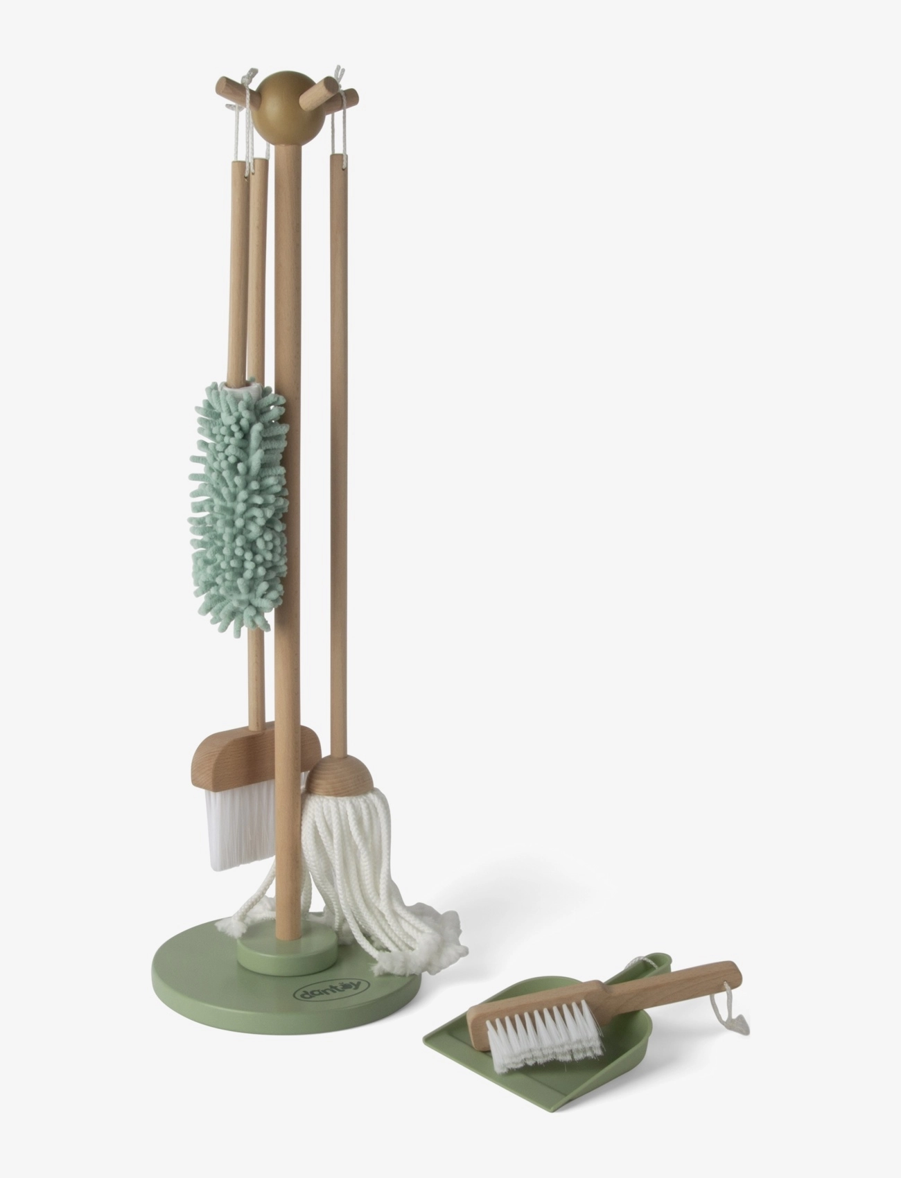 DANTOY Cleaning Set Wood In Gift Box 6 Parts Patterned - 23.5X23.5X77CM - Kinder