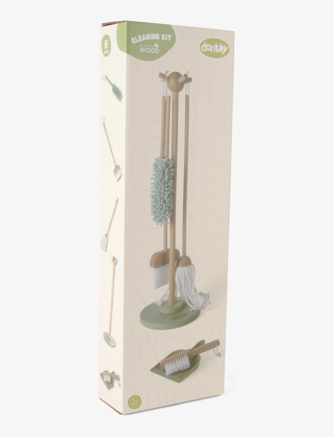 Dantoy - CLEANING SET WOOD IN GIFT BOX 6 PARTS - legetøjsværktøj - mixed colours - 2