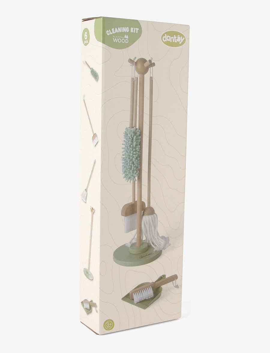 Dantoy - CLEANING SET WOOD IN GIFT BOX 6 PARTS - mänguasjade tööriistad - mixed colours - 2