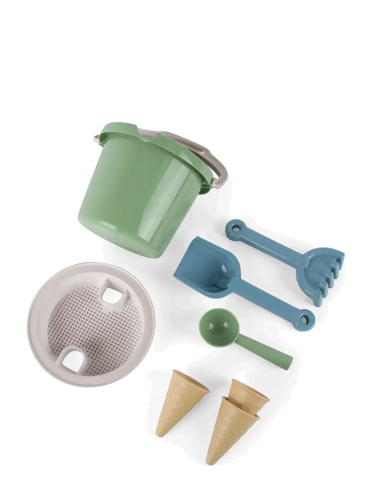 Dantoy THORBJORN BUCKET SET GREEN - Udelegetøj - GREEN, BLUE, WHITE, GREY, BROWN / multi