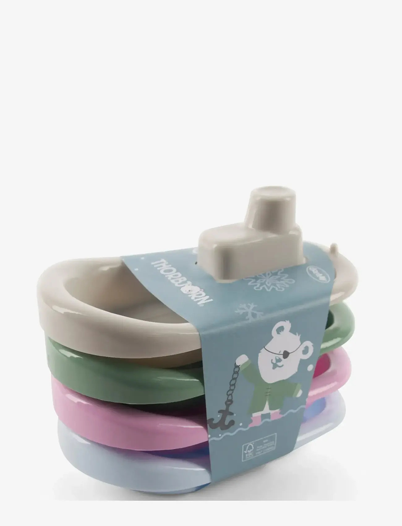 Dantoy - THORBJORN BOAT SET - andet vandlegetøj - green, light gray warmgray, light pink, pastel blue - 2