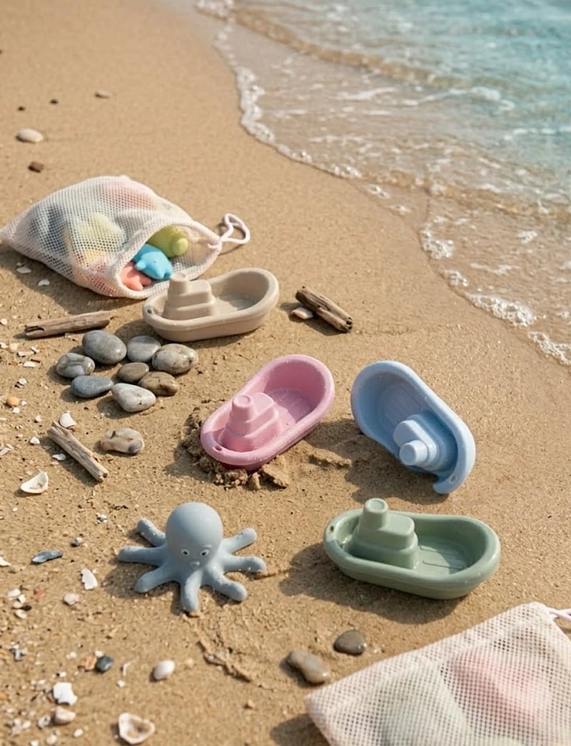 Dantoy - THORBJORN BOAT SET - Övriga vattenleksaker - green, light gray warmgray, light pink, pastel blue - 0